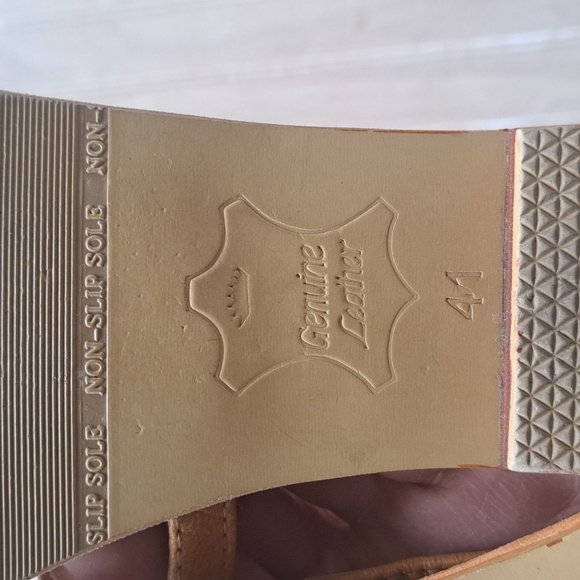 Labu Genuine Leather Stylish Tan Quality Neutral Ankle Strap Leather Sandals - Picture 8 of 8